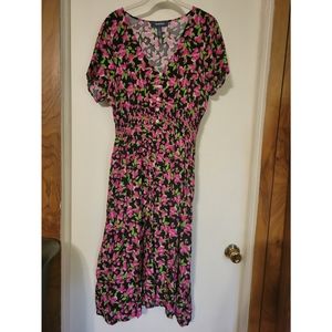 Modcloth Inspired Anytime Midi Dress - RASPBERRY THICKET vibrant raspberry dress